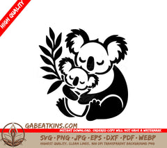 A Koala Holding A Baby Koala SVG - Koala Embrace SVG