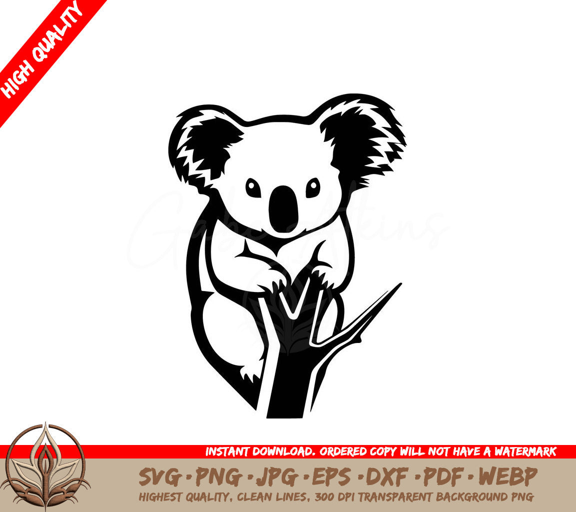 A Koala Bear Is Sitting On A Tree Branch