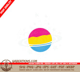 LGBT+ Pride Saturn SVG - Pink, Yellow, Blue Planet with Rings SVG