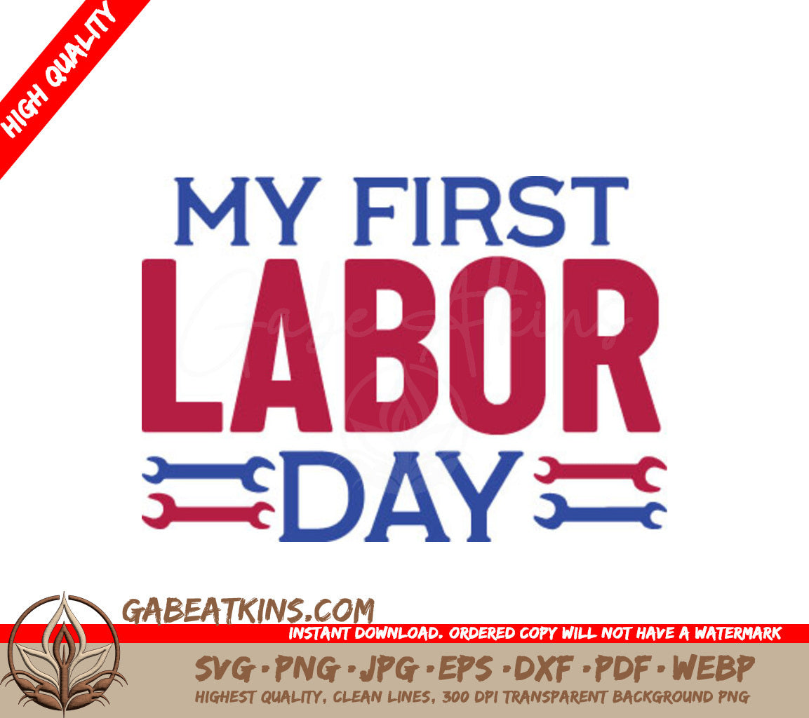 Red, White & Blue My First Labor Day SVG Design SVG