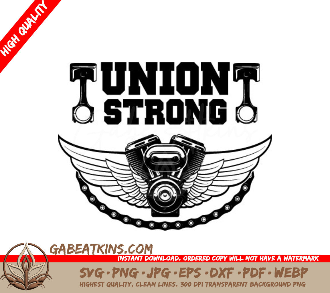 Union Strong Motorcycle Engine SVG - Illustration SVG