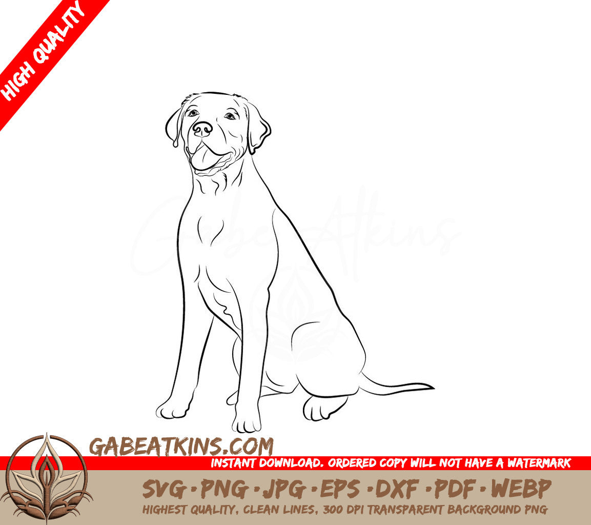 Labrador Dog SVG Clipart - Tongue Out SVG
