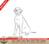 Labrador Dog SVG Clipart - Tongue Out SVG