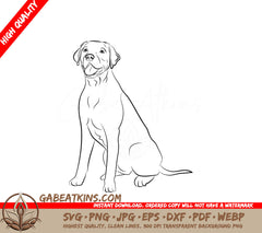 Labrador Dog SVG Clipart - Tongue Out SVG