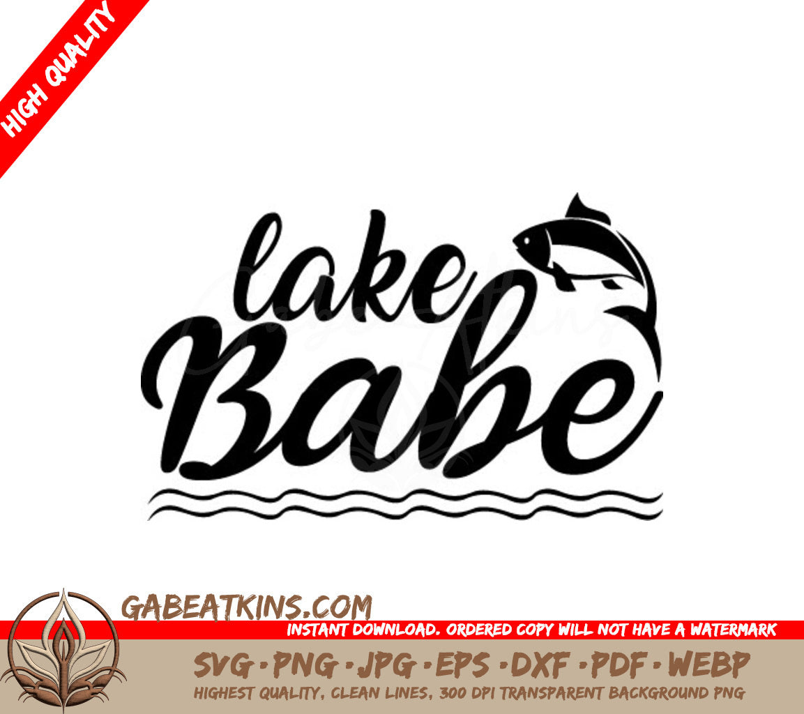 Lake Babe Fish Jumping SVG Design SVG