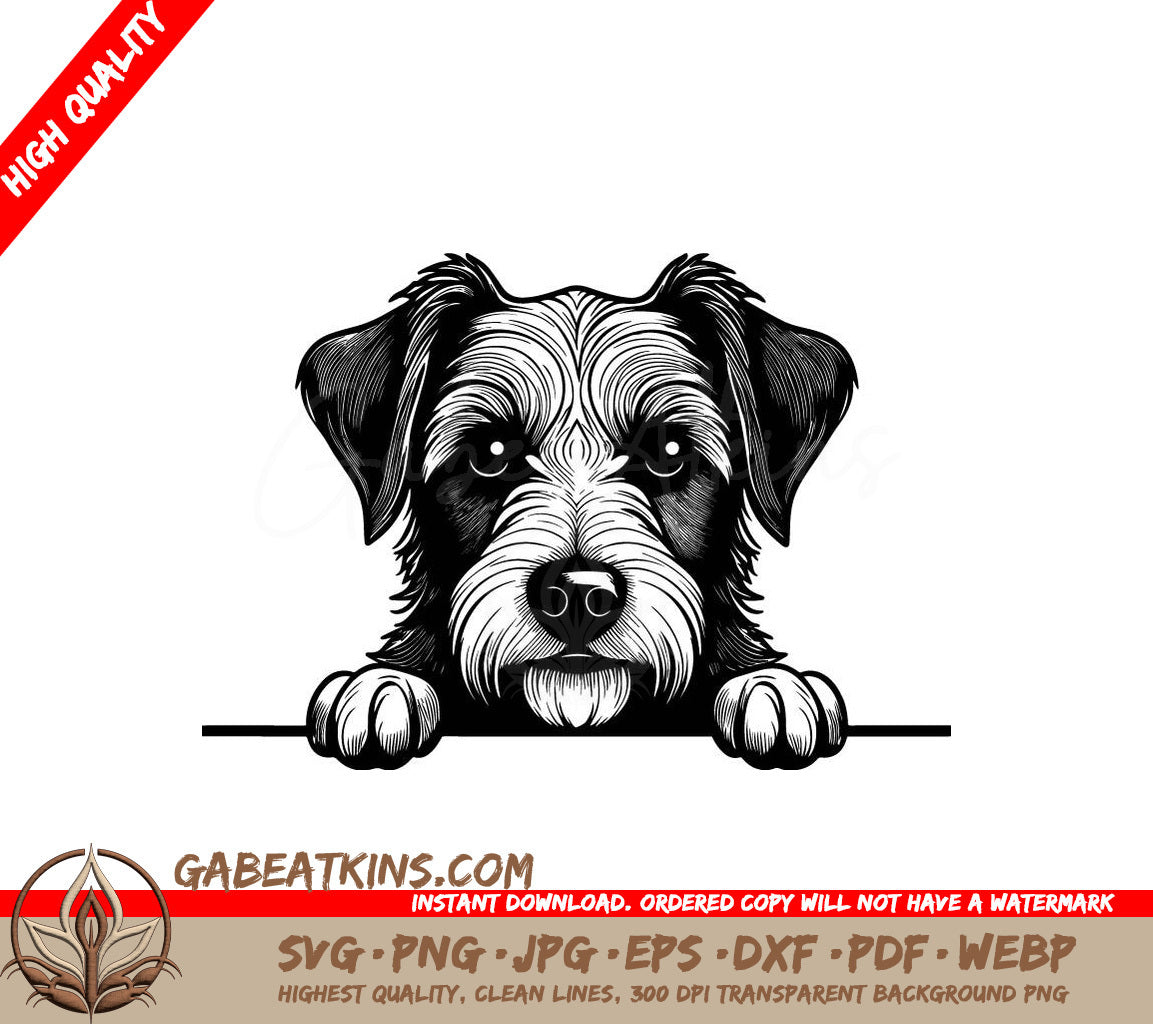 Lakeland Terrier Dog Looking Over Wall SVG SVG
