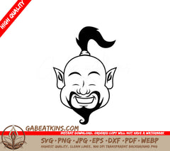 Laughing Genie Head SVG - Fantasy Design SVG