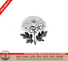 Layered Chrysanthemum Bloom SVG - Digital Product in Various File Formats