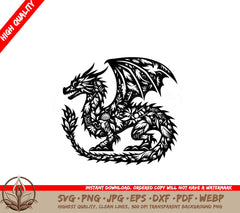 Leafy Dragon SVG Digital Product - Multiple File Formats
