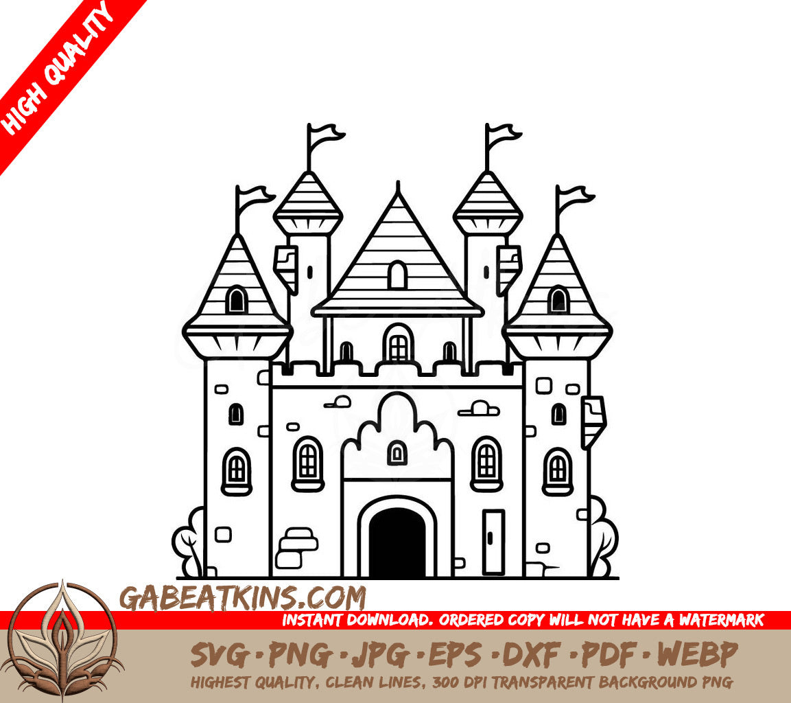 Castle with Flags SVG - Legends of the Crystal Caves SVG