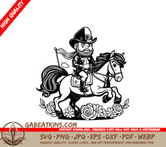 A Leprechaun Riding A Horse SVG - Leprechaun Riding Horse SVG