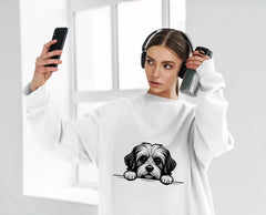 Lhasa Apso Peeking Over Wall - SVG SVG