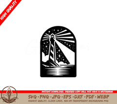 Lighthouse Nightscape SVG