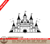 Castle with Flags SVG - Lilliputian Loader Design SVG