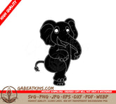 Elephant Line Art SVG - Kids Coloring Book Illustration SVG