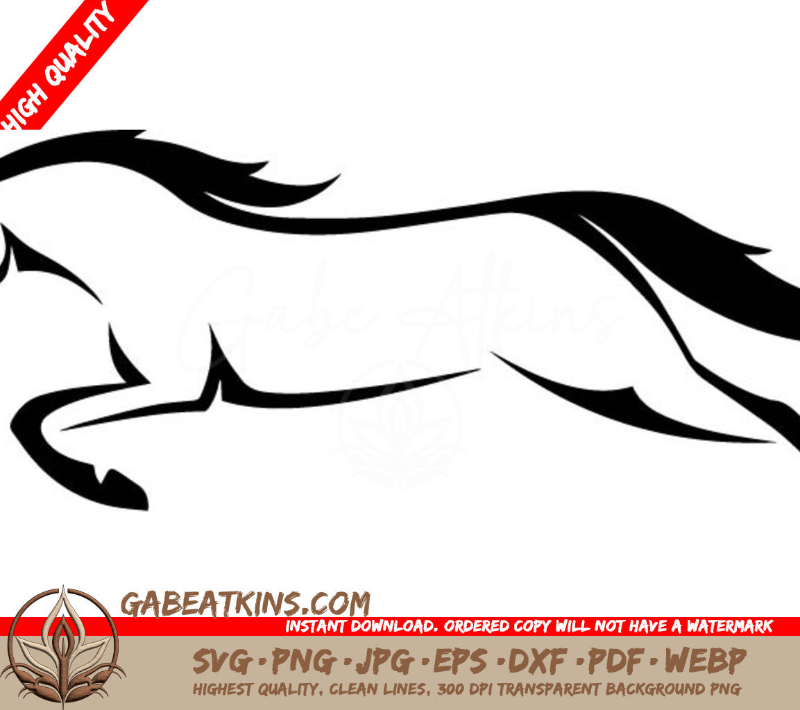 A Horse Jumping In The Air SVG - Line art horse jumping logo SVG