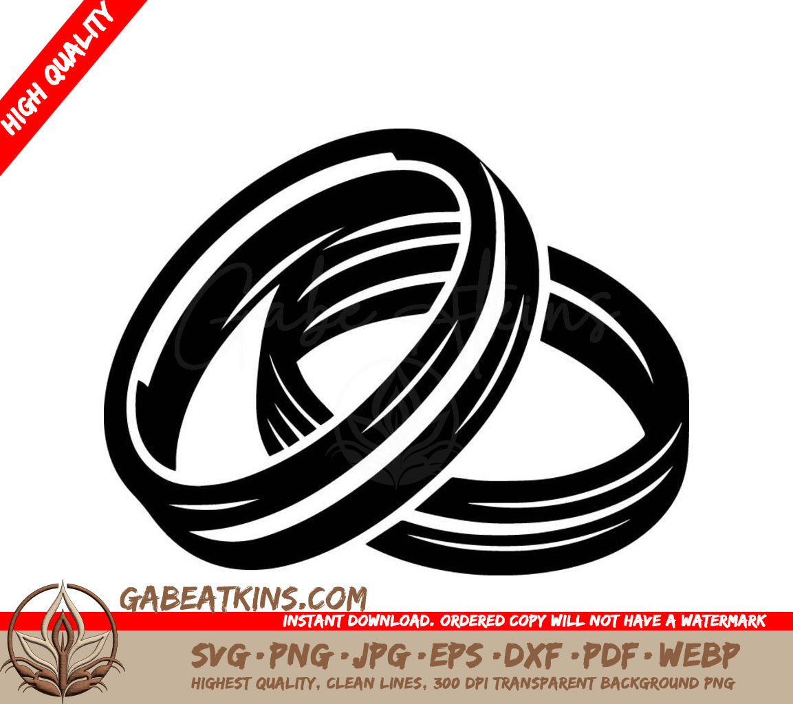Two Rings On A White Background SVG - Linked Rings SVG