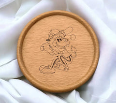 Retro Lion Baseball Mascot SVG - Drawing SVG