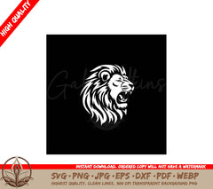 Lion Minimalist and Flat Logo SVG