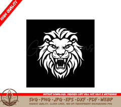 Lion Minimalist and Flat Logo SVG