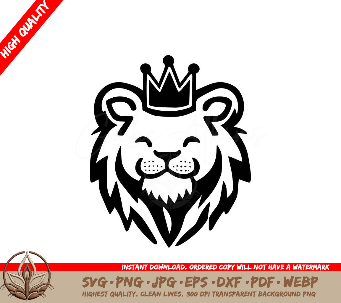 Lion Crown High Quality Vector Logo SVG