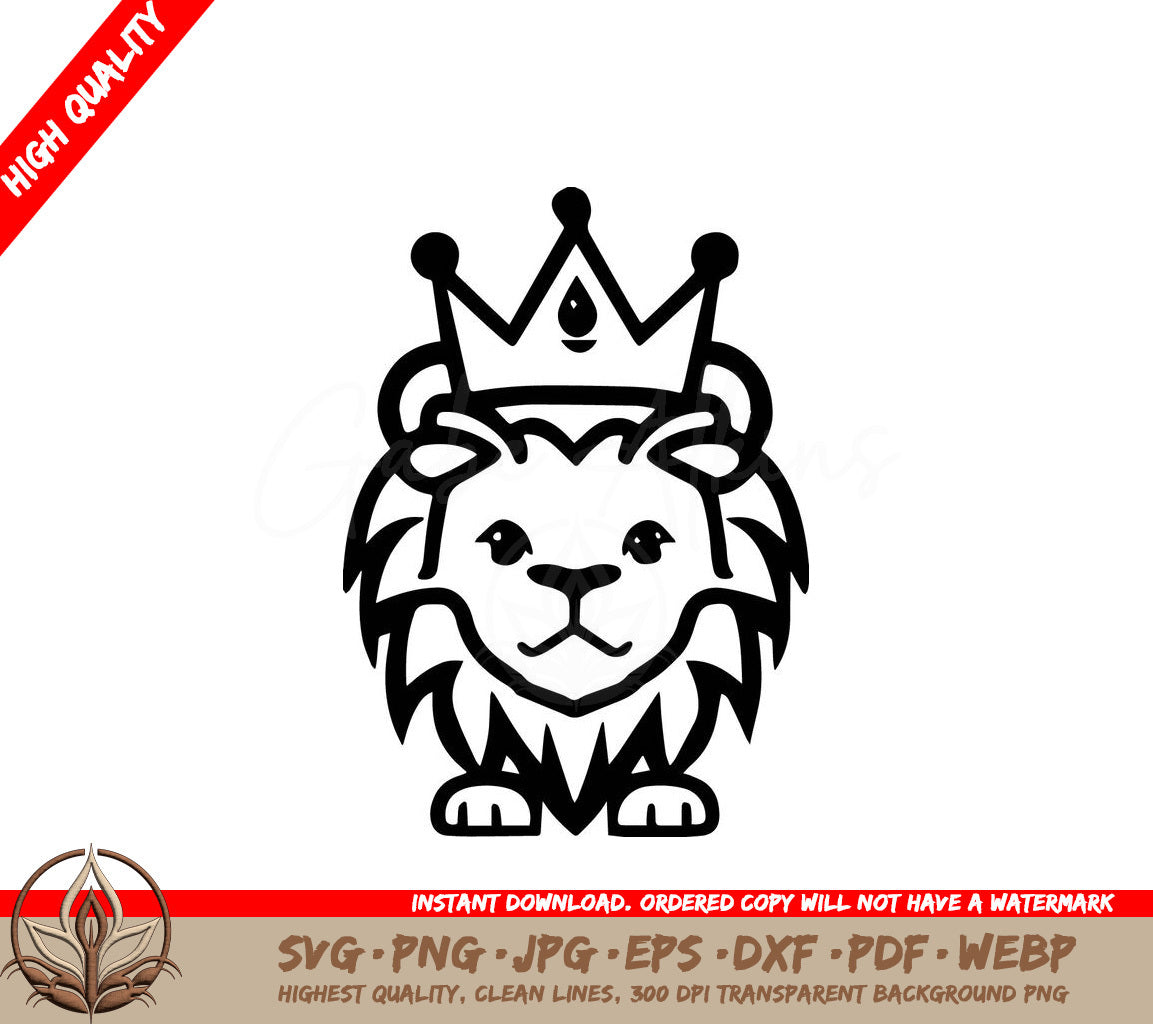 Lion Crown Cartoon High Quality Vector Logo Vector illustration ideal for T-shirt graphic SVG