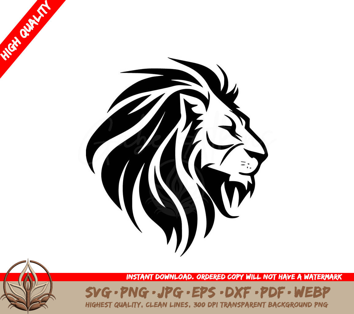 Lion Minimalist and Simple Silhouette - Vector illustration SVG