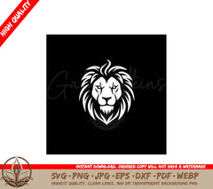 Lion Minimalist and Simple Silhouette - Vector illustration SVG