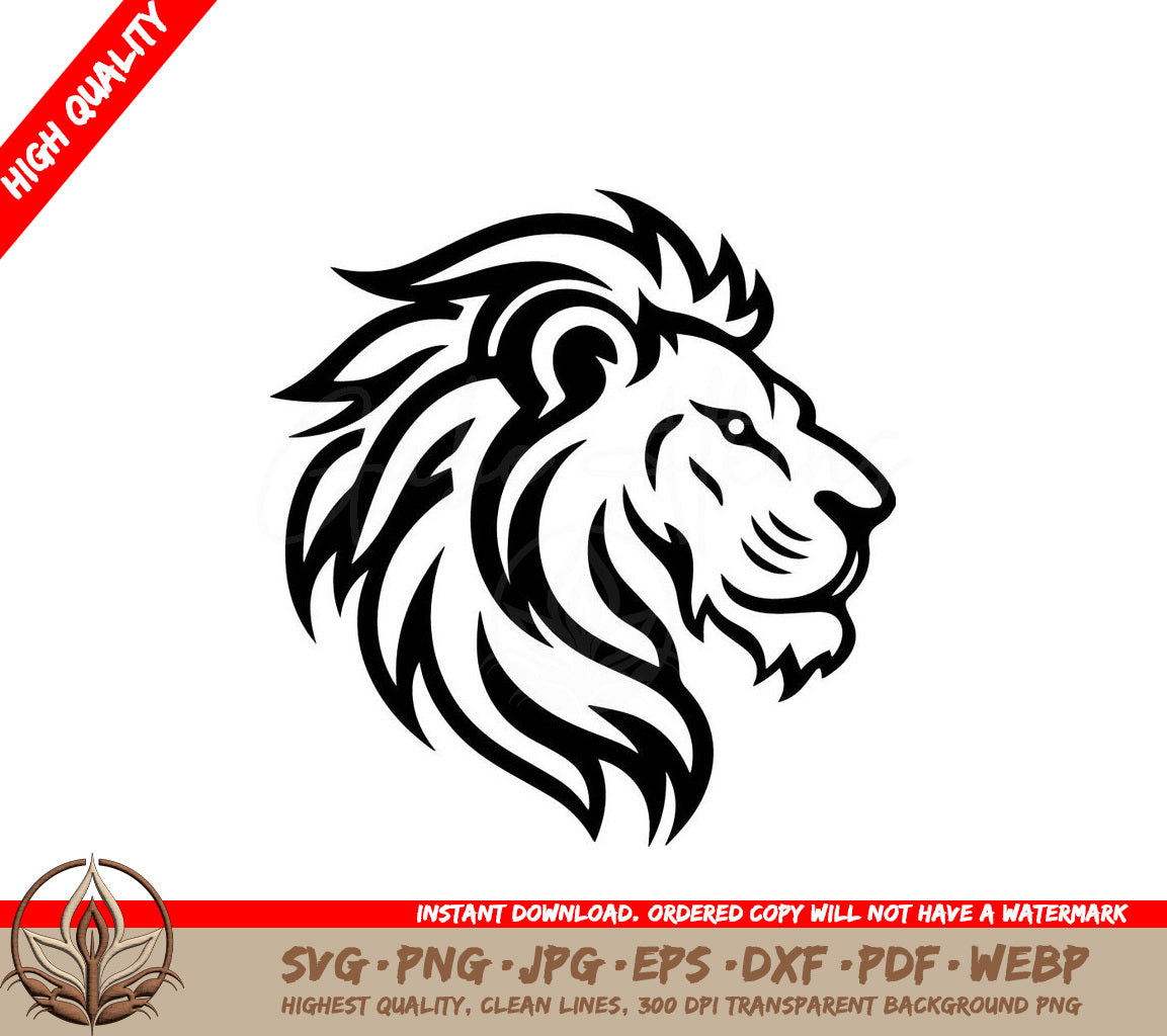Lion Minimalist and Simple Silhouette - Vector illustration SVG