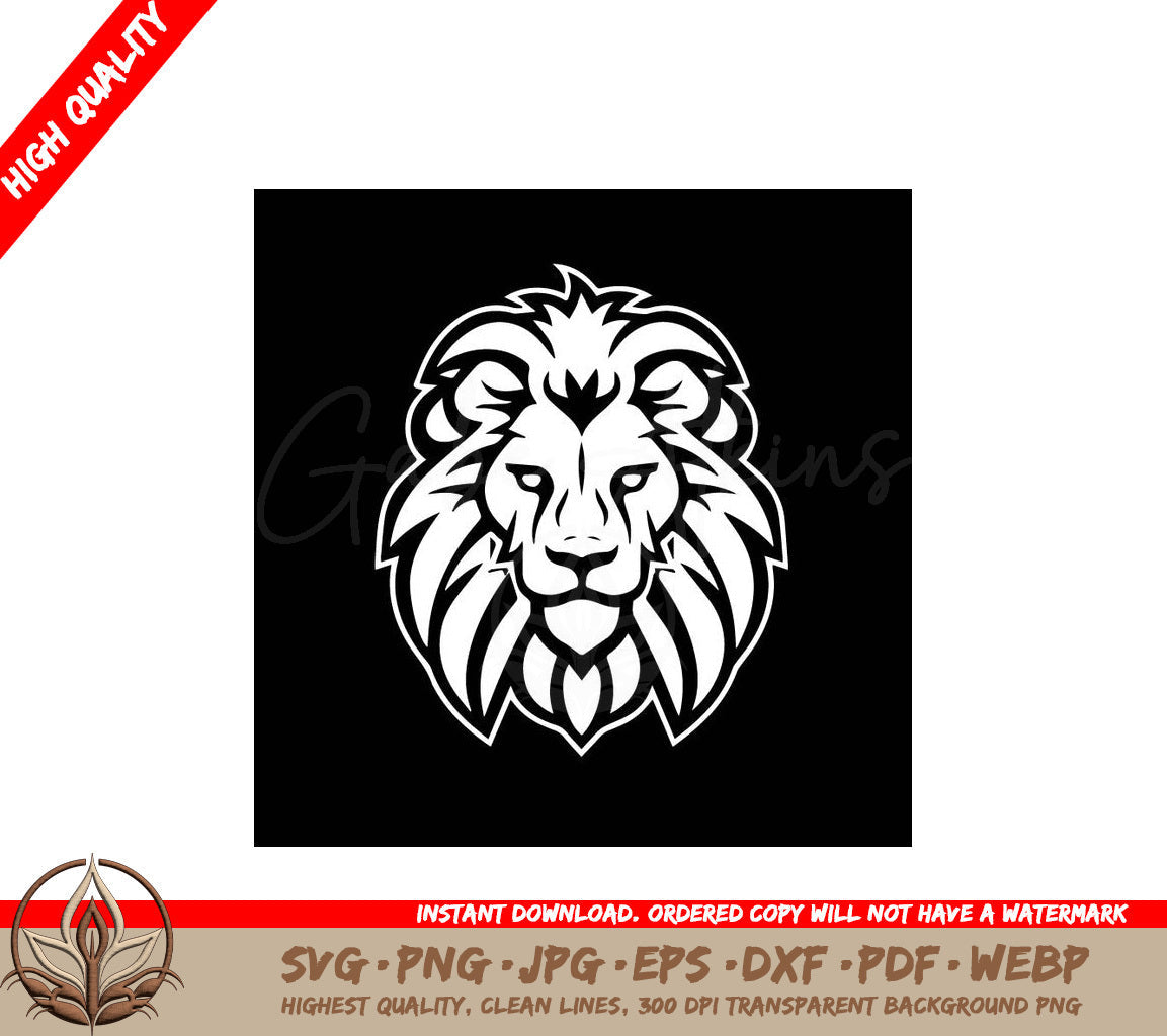 Lion Minimalist and Simple Silhouette - Vector illustration SVG
