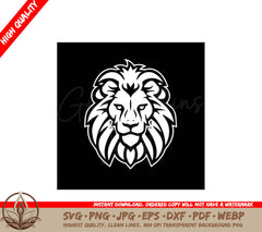 Lion Minimalist and Simple Silhouette - Vector illustration SVG