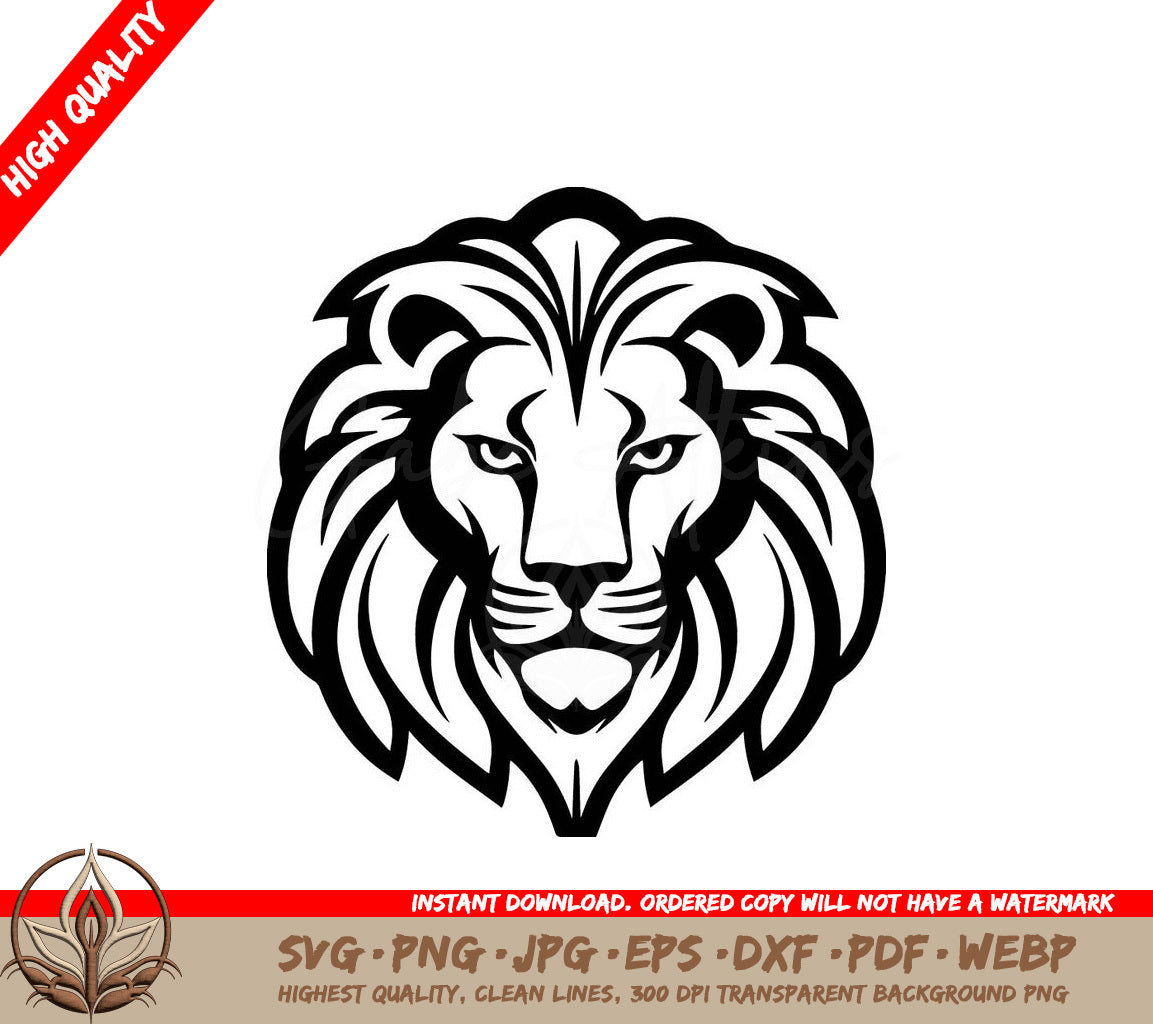 Lion Minimalist and Simple Silhouette - Vector illustration SVG