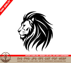 Lion Minimalist and Simple Silhouette - Vector illustration SVG