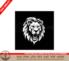 Lion Minimalist and Simple Silhouette - Vector illustration SVG