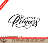 Little Princess Crown SVG - Trendy Hand Lettering Design for T-Shirts SVG