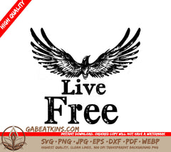 A Bird With The Words Live Free Below It SVG - Live Free SVG
