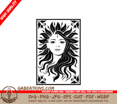 A Woman With Long Hair SVG - Long-haired Woman SVG