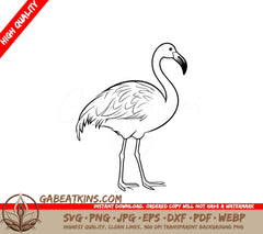 A Flamingo With A Long Neck SVG - Long-legged Flamingo SVG