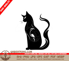 A Cat With A Long Tail SVG - Long-tailed Cat SVG