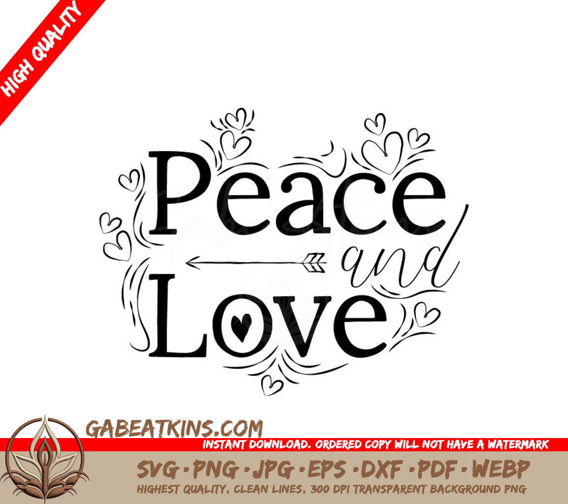 Peace & Love SVG Design - Free for Commercial Use SVG