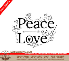 Peace & Love SVG Design - Free for Commercial Use SVG