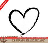 Black Brushstroke Heart SVG - Love Graphic Design Element SVG