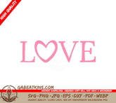 Pink Heart Love SVG - Valentines Day Design SVG