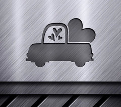 Valentines Day Red Car with Pink Hearts SVG Cut File SVG