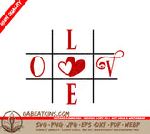Love Tic Tac Toe SVG Bundle - Valentines Day Design SVG