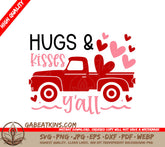 Red Truck Hugs & Kisses Yall Valentines SVG SVG