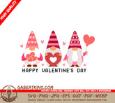 Valentines Day Gnome SVG Bundle - 3 Gnomes, Love Design SVG