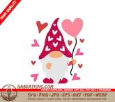 Valentines Gnome with Heart Balloon SVG - Love-big_ SVG