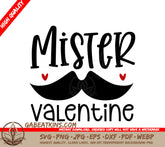 Mister Valentine Mustache SVG - Valentines Day Design SVG