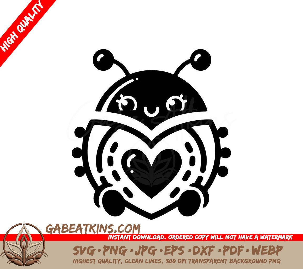 A Bug Holding A Heart SVG - Lovely Ladybug SVG